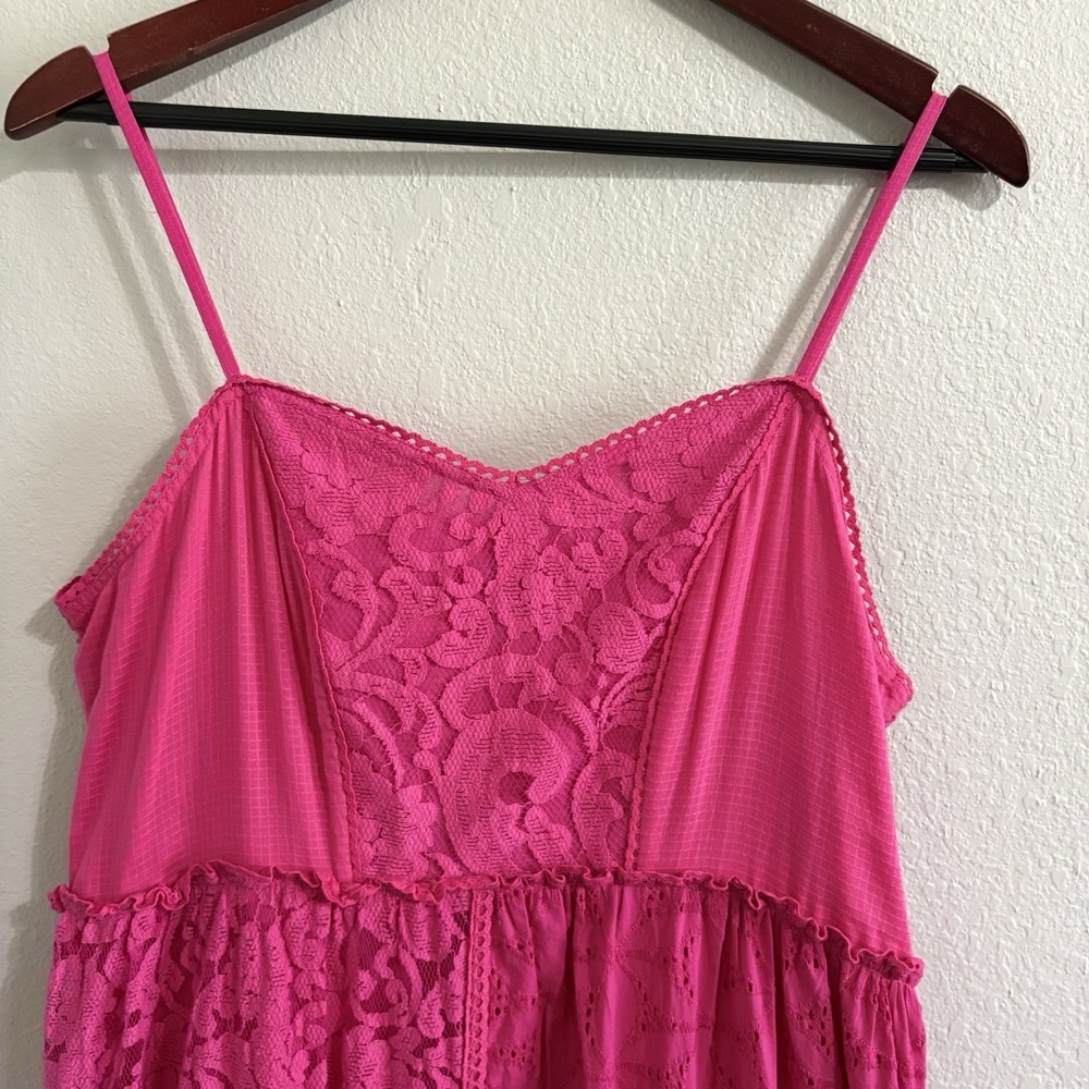 BHANUNI by Jyoti Anthropologie Pink Lace Patchwork Midi / Maxi Dress LP NWT Boho - Picture 3 of 16